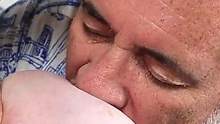 Landlord Sucks the Milk Out of My Big Tits