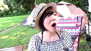 Japanese slut beach outdoor blowjob facial cumshot