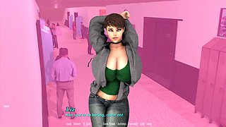 Big tit landlady seduces in anime hentai scenes and steamy shower role play