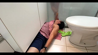 Trampling Foot Slave After Take Shower