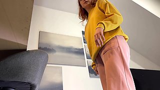 Fashion Try on with Braless All Natural Real College Girl Hottest Redhead Turns Into a Porn Casting