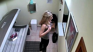 Close up with teen blonde sex doll rubbing her cunt