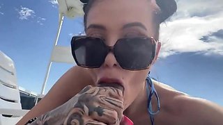 Brunette Babe Seduces with Wild Vacation Heat