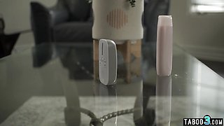 Obeadient babysitter fingering her bum