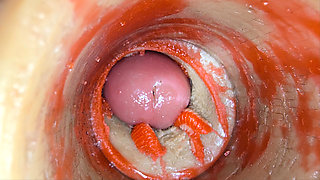Camera Inside Deep Pussy Captures Big dose Ejaculation of Sperm ASMR