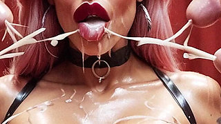 Whore Blonde BDSM Hard Sex, Curvy Woman with Big Tits Sucking Big Dick, Slave Woman