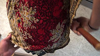 This Cleaning Lady Is Shocked!!! I Take Out My Big Cock for My Turkish Maid.