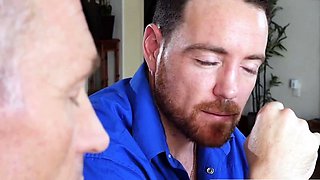 Teen Stepdaughter Gives Head Under Table Before Foursome