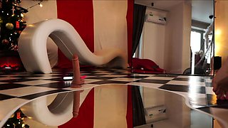 Blonde tight pussy babe solo toy fun in glamour masturbation