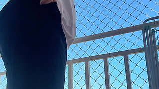 Chubby Latina Balcony Fart Session Thick Ass Releasing Loud Stinky Farts Outdoor