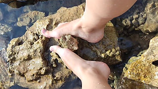 Footjob in the Sea