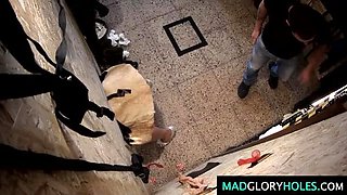 Blonde MILF Luci Angel Takes Multiple Cocks in Her Stretched Ass at Glory Hole Party