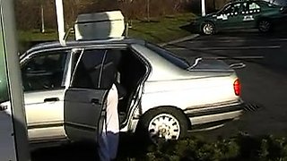 Amateur ass rammed outdoors