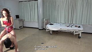 Female Doctor Enjoys Playing Pet Play with Patient Under the Guise of Treatment, and Facesitting Him as a Human Chair