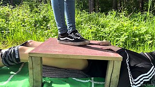 Blonde Amateur Finger Fucked Outdoors In Public