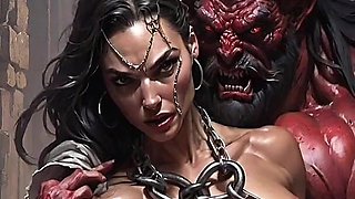 Sexy Amazon Queen and Monster with a Huge Dick. Horror Porn Parody. Dark Fantasy Sex. Comic. Sex Fairy Tale for Adults
