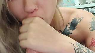 Pretty Tattooed Asian Girl Suck It so Well