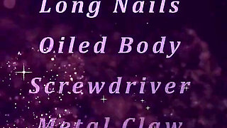 Sheela Sinner Hard Tickling Long Nails Oiled Body Screwdriver Metal Claw Strict Bondage on the Rack Part 1