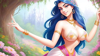 AI Images of Horny Anime Indian women & Elves having fun & common bath AI Generated Anime Style Sexy voluptuous Indian