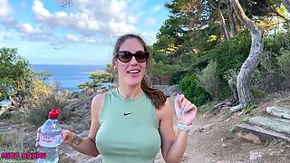 Amateur Spanish Cutie Carol Vega Sloppy Outdoor Blowjob Risk Getting Caught Facial