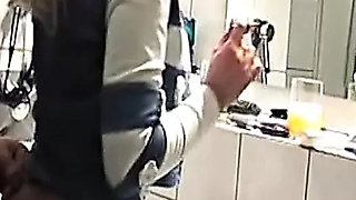 German Blonde Slut Linda Logan Fucked Hard in Bathroom - White Stockings, Big Cock, Facial