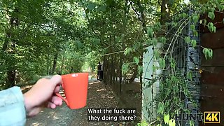 Hunt4k. blonda loved face-sitting and Doggy Style with hunter outdoors