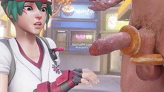 Kiriko's Dedicated Donut-Themed Blowjob Ends with a Thick, Creamy Facial Finish