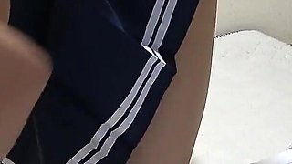 Japanese Girl Cleaning Apartment Wearing Apron-style Miniskirt Uniform and Thong Panties, Showing off Big Tits and Camel Toes