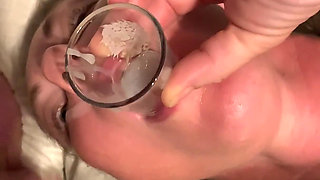 Collecting Sperm Late Night, in Shot Glass Swallow
