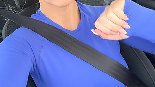 Stepmom driving to sport