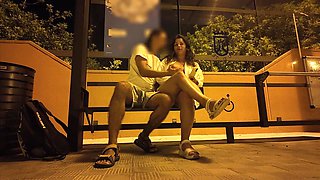 Stranger Seduced a Milf at a Bus Stop. Fucking on the street with someone else's wife