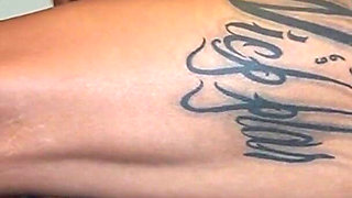 MILF Covered with Tattoo Dress in Maid Ready to Go Work Get a Quick Creampie in the Bathroom