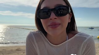 Beach Brunette Babe Gets Her Pussy Pounded in My Hotel Suite