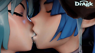 Yelan X Eula Blowjob Cum Swap Hilichurl Genshin Impact Hentai 3D