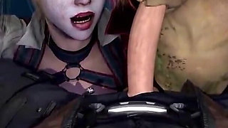 Harley Quinn and Ivy Deepthroating a Naughty Fucking Cock