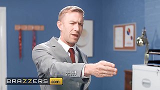 Office Threesome: Thin Brunette's Intense Fuck with Colleague and Boss