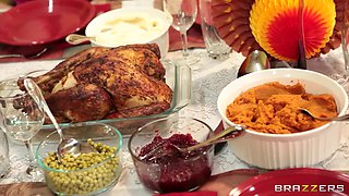 The Real Story Of Thanksgiving With Britney Amber, James Deen, Chanel Preston, Helly Mae Hellfire - Brazzers