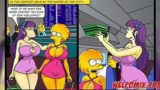 Wild hentai Simpsons comic about their trip to Caribbean