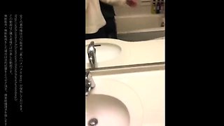Dazzling Japanese babe drilled doggystyle in a public toilet