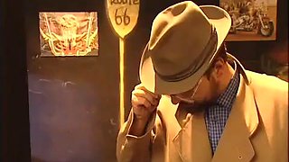 BLONDE GANG BANG IN LEATHER: Big Tits, Blowjob  Anal Porn