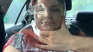 Plastic Wrap Breathplay in Car Outdoor
