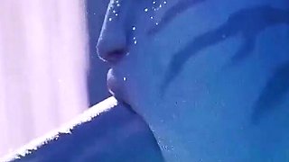 Gifdoozer Avatar Neytiri Performs Intense Deep Throat in the Jungle: Public, Passionate, Hardcore Sex with a Seductive