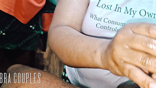 Stepsi Doing Hand Job with Oil