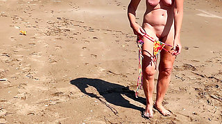 Dominant Woman, Chastity Cage, Beach and Sun