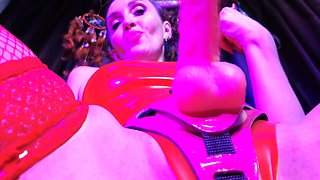 Red Rubber Dominatrix Eva Latex Femdom Bdsm Solo Strapon Toys Sexy