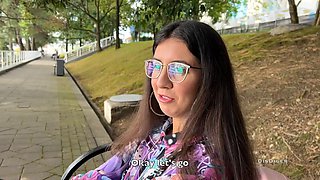 Picked up a hotty on the street, fucked and jizz on her glasses