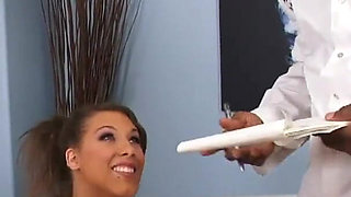 Sweet big ass brunette fucked and milked from BBC on the couch