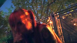 Amateur redhead girlfriend blowjob and anal with creampie