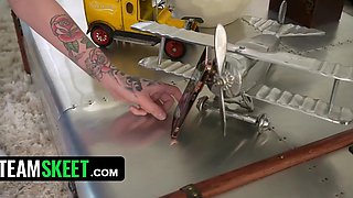 A horny stepbro is lucky to fuck his stepsisters who are also sexy cheerleaders