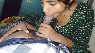 Indian bhabhi gives an epic blowjob and takes a massive load in her mouth